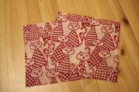 Wildes Wachs Vespertasche "Katze" rot, 2er Set